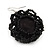 Black Glass Bead Dimensional 'Rose' Drop Earrings In Silver Finish - 4.5cm Drop - view 5