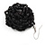 Black Glass Bead Dimensional 'Rose' Drop Earrings In Silver Finish - 4.5cm Drop - view 3