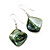Green Shell Bead Drop Earrings (Silver Tone) - 4cm Length - view 3