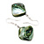 Green Shell Bead Drop Earrings (Silver Tone) - 4cm Length - view 4