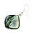 Green Shell Bead Drop Earrings (Silver Tone) - 4cm Length - view 5