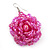 Pink Glass Bead Dimensional 'Rose' Drop Earrings In Silver Finish - 4.5cm Drop - view 5