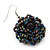 Peacock Glass Bead Dimensional 'Rose' Drop Earrings In Silver Finish - 4.5cm Drop - view 3