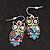 Funky Multicoloured Enamel Owl Drop Earrings In Silver Tone Metal - 4cm Length - view 5