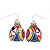 Funky Multicoloured Enamel 'Ladybug' Drop Earrings In Silver Tone Metal - 3.5cm Length