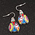 Funky Multicoloured Enamel 'Ladybug' Drop Earrings In Silver Tone Metal - 3.5cm Length - view 4