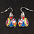Funky Multicoloured Enamel 'Ladybug' Drop Earrings In Silver Tone Metal - 3.5cm Length - view 8
