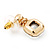 Square Clear Glass Stud Earrings In Gold Finish - 2.5cm Drop - view 9