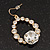 Bridal Clear Glass Open Teardrop Gold Tone Earrings - 4cm Drop - view 3