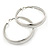 Silver Tone Hoop Earrings - 5cm Diameter - view 7