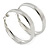 Silver Tone Hoop Earrings - 5cm Diameter - view 2