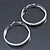 Silver Tone Hoop Earrings - 5cm Diameter - view 8