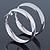Silver Tone Hoop Earrings - 5cm Diameter