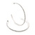 Large Slim Clear Diamante Hoop Earrings In Silver Plating - 6.5cm Diameter - view 6