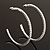 Large Slim Clear Diamante Hoop Earrings In Silver Plating - 6.5cm Diameter
