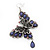 Long Burn Silver Purple Acrylic Bead 'Butterfly' Drop Earrings - 10cm Length - view 2