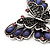 Long Burn Silver Purple Acrylic Bead 'Butterfly' Drop Earrings - 10cm Length - view 3