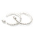 Medium Slim Clear Diamante Hoop Earrings In Silver Plating - 3.5cm Diameter - view 10