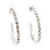Medium Slim Clear Diamante Hoop Earrings In Silver Plating - 3.5cm Diameter - view 11