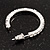 Medium Slim Clear Diamante Hoop Earrings In Silver Plating - 3.5cm Diameter - view 5