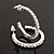 Medium Slim Clear Diamante Hoop Earrings In Silver Plating - 3.5cm Diameter - view 2