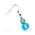 Small Light Blue Glass Bead Drop Earrings In Silver Plating - 3.5cm Length - view 3