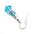 Small Light Blue Glass Bead Drop Earrings In Silver Plating - 3.5cm Length - view 4