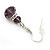 Small Purple Glass Bead Drop Earrings In Silver Plating - 3.5cm Length - view 3