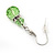 Small Light Green Glass Bead Drop Earrings In Silver Plating - 3.5cm Length - view 4