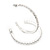 Classic Slim Clear Diamante Hoop Earrings In Silver Plating - 4cm Diameter - view 7