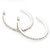 Classic Slim Clear Diamante Hoop Earrings In Silver Plating - 4cm Diameter - view 10