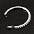 Classic Slim Clear Diamante Hoop Earrings In Silver Plating - 4cm Diameter - view 6