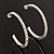 Classic Slim Clear Diamante Hoop Earrings In Silver Plating - 4cm Diameter - view 4