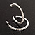 Classic Slim Clear Diamante Hoop Earrings In Silver Plating - 4cm Diameter - view 2