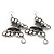 Long Burn Silver White Acrylic Bead 'Butterfly' Drop Earrings - 10cm Length - view 4