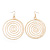 Oversized Hammered Spiral Hoop Earrings In Gold Plating - 10cm Length/ 7.5cm Diameter - view 6