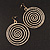 Oversized Hammered Spiral Hoop Earrings In Gold Plating - 10cm Length/ 7.5cm Diameter