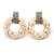 Gold Plated White Enamel Diamante 'Circle' Drop Earrings - 2.5cm Length - view 3
