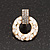 Gold Plated White Enamel Diamante 'Circle' Drop Earrings - 2.5cm Length - view 2