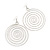 Oversized Hammered Spiral Hoop Earrings In Silver Plating - 10cm Length/ 7.5cm Diameter - view 5