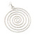 Oversized Hammered Spiral Hoop Earrings In Silver Plating - 10cm Length/ 7.5cm Diameter - view 7