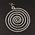 Oversized Hammered Spiral Hoop Earrings In Silver Plating - 10cm Length/ 7.5cm Diameter - view 3