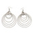 Oversized Silver Plated Textured Hoop Earrings - 10cm Length - view 6