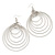 Oversized Silver Plated Textured Hoop Earrings - 10cm Length - view 3