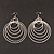 Oversized Silver Plated Textured Hoop Earrings - 10cm Length - view 5