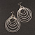 Oversized Silver Plated Textured Hoop Earrings - 10cm Length