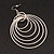 Oversized Silver Plated Textured Hoop Earrings - 10cm Length - view 2