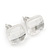Clear Square Glass Stud Earrings In Silver Plating - 10mm Diameter - view 3