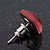 Red Square Glass Stud Earrings In Silver Plating - 10mm Diameter - view 5