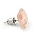 Light Peach Square Glass Stud Earrings In Silver Plating - 10mm Diameter - view 3